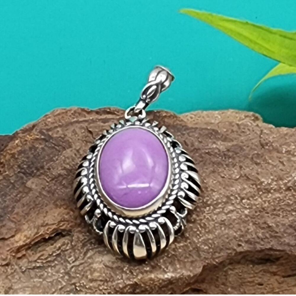 Carolyn Pollack Relios AW 925 Sterling Purple Phosphosiderite 2.2" Pendant 24g